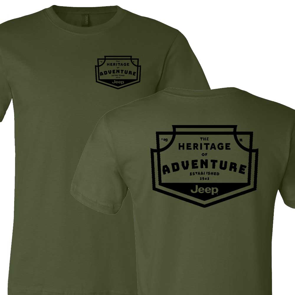 Mens Jeep® Heritage of Adventure Badge T-Shirt - Olive Green