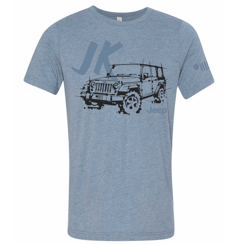 Mens Jeep® JK Wrangler - LDD Series - Triblend Lake Blue T-Shirt