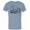 Mens Jeep® JK Wrangler - LDD Series - Triblend Lake Blue T-Shirt