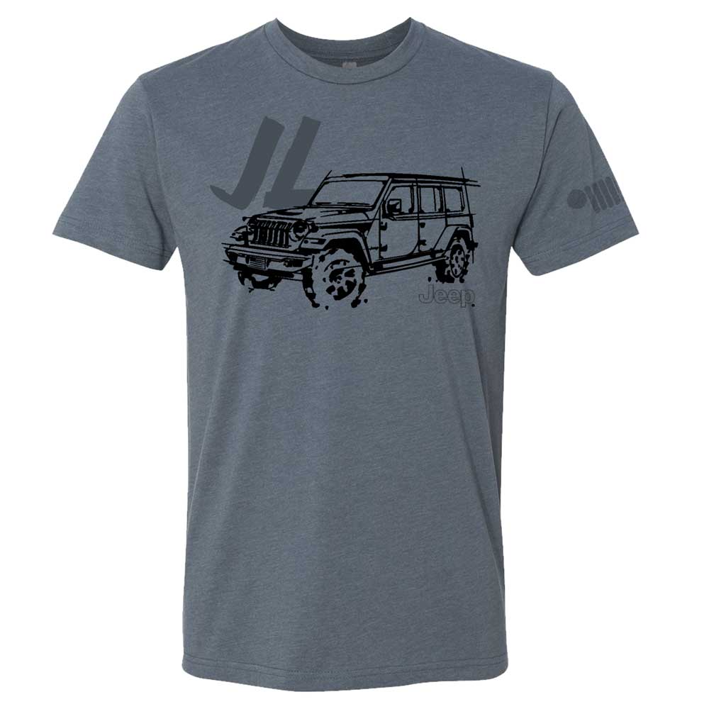 Mens Jeep® JL Wrangler - LDD Series - Triblend Indigo Blue T-Shirt