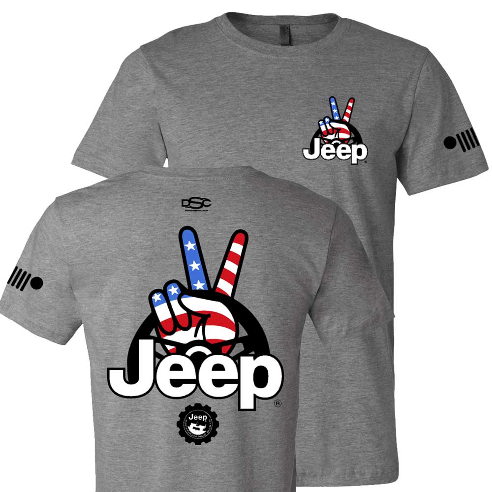 Mens Jeep® Wave USA T-Shirt - Graphite Heather