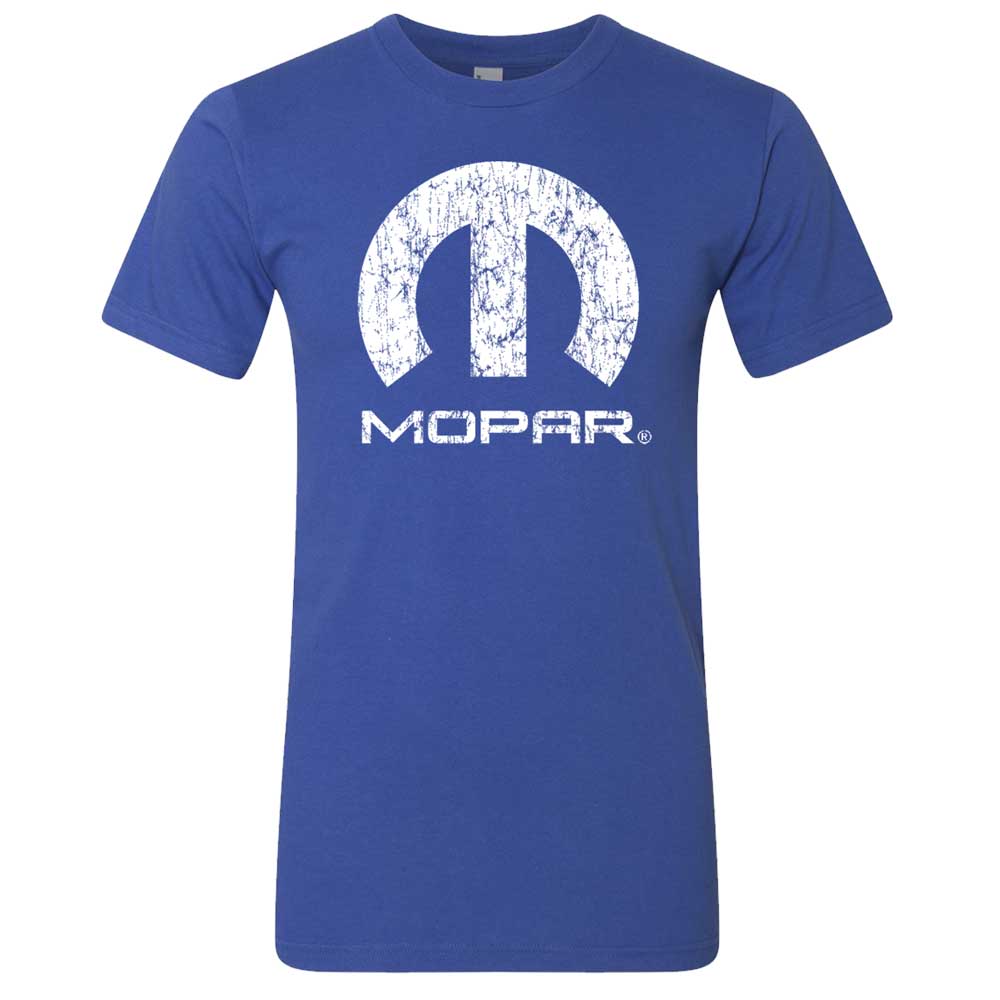 Mens Mopar Logo Distressed T-shirt (Royal Blue)