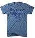 Mens Say Yes to Michigan T-shirt (Heather Blue) | Detroit Shirt Co.