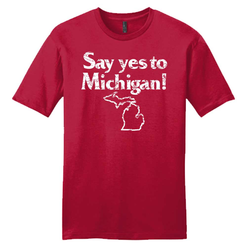 Mens “Say Yes to Michigan!” T-shirt (Red)
