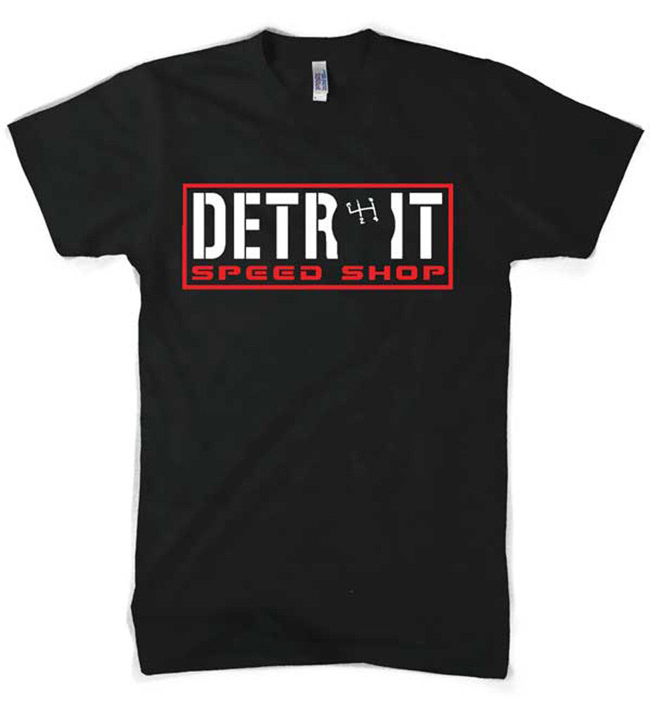 Mens Detroit Speed Shop Shifter T-shirt (Black) | Detroit Shirt Co.