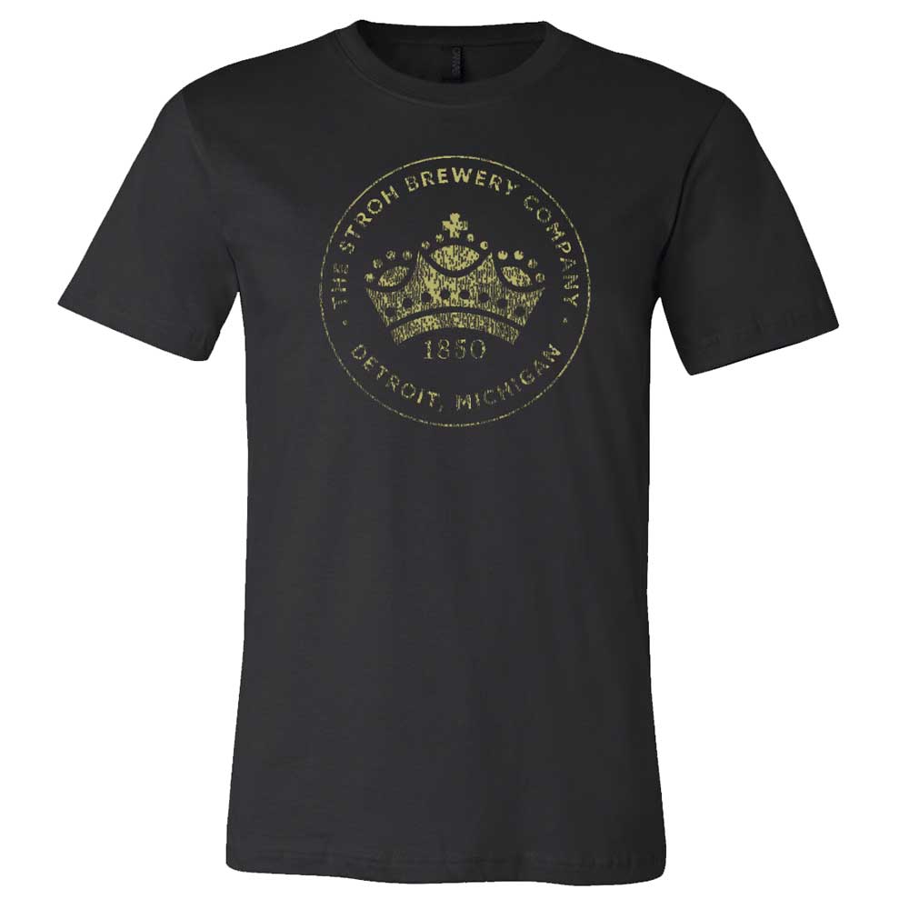 Mens Stroh's Crown Logo T-shirt (Black)