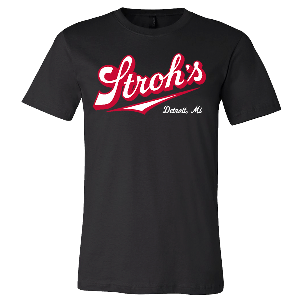 Mens Stroh's Scrips T-shirt (Black)
