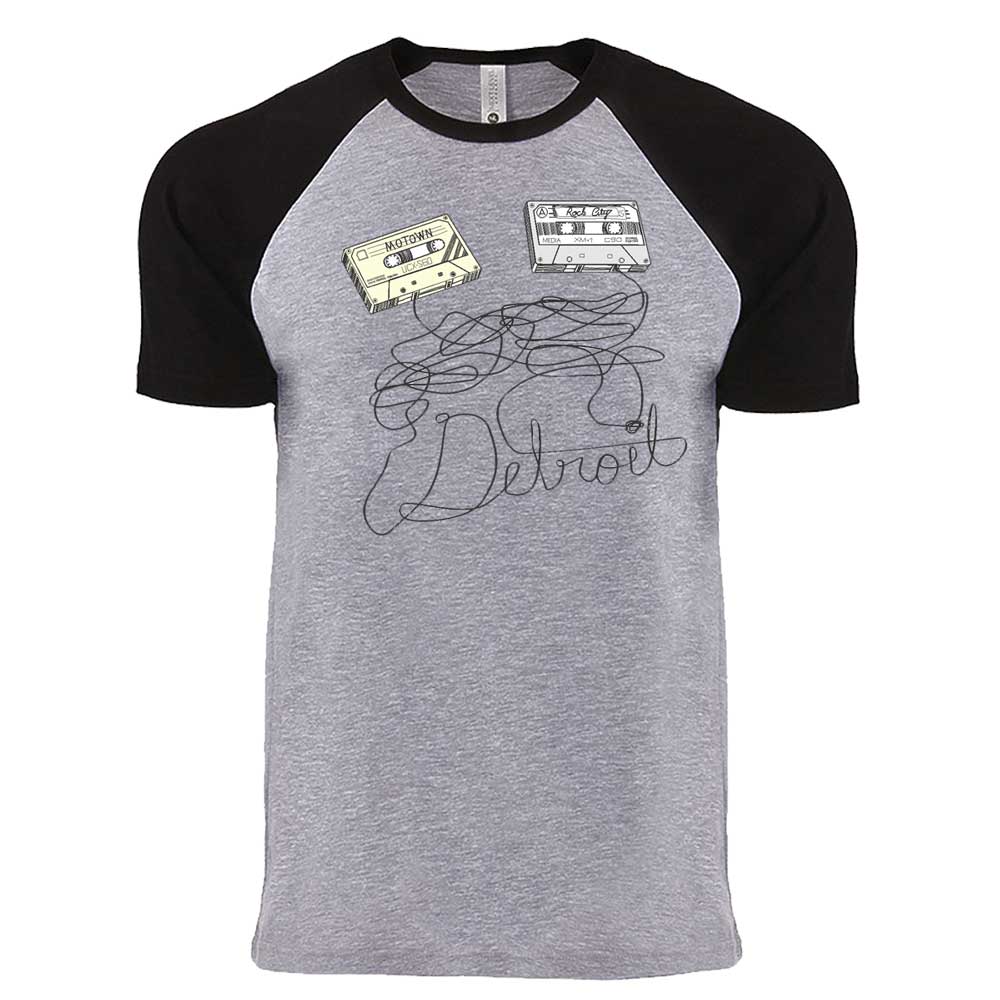 Mens Detroit Tapes T-shirt (Grey/Black)