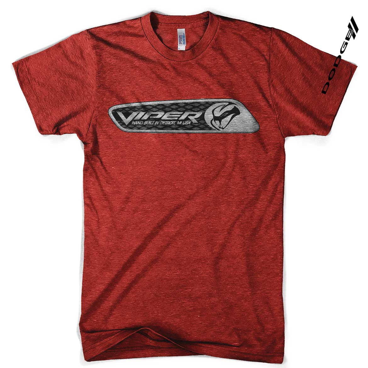 Mens Dodge Viper Dash Plaque T-shirt (Heather Red) | Detroit Shirt Co.