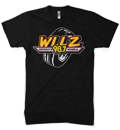 Mens WLLZ Detroit's Wheels T-shirt (Heather Black) | Detroit Shirt Co.