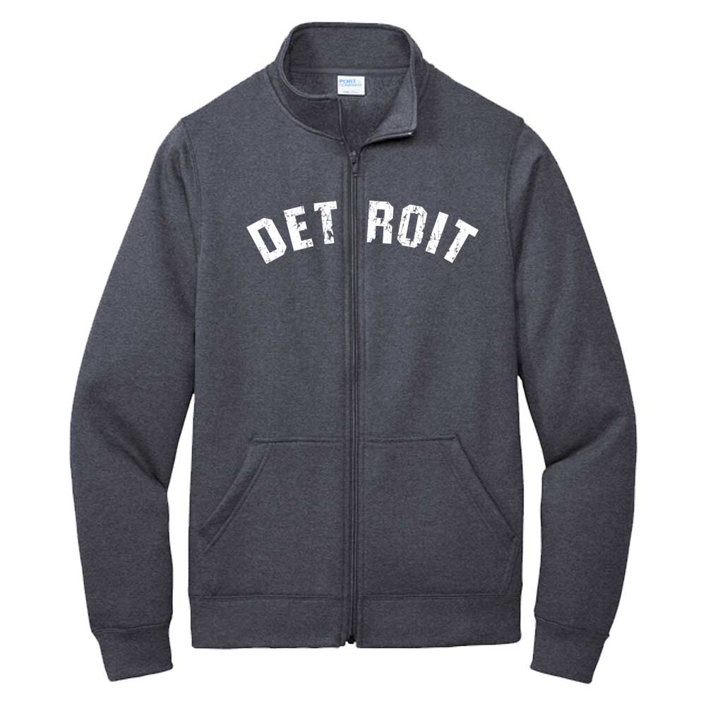 Fleece - Detroit Bend Track Jacket Sweatshirt - Heather Navy