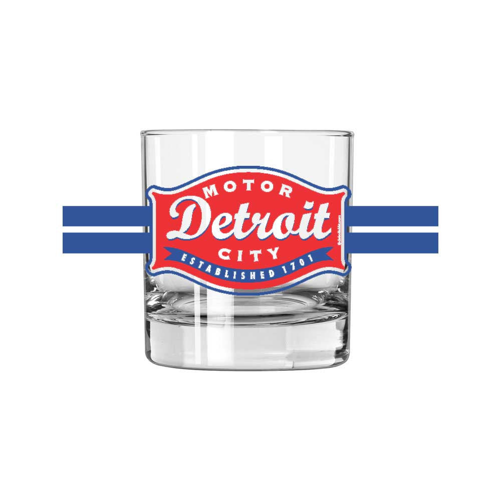 Whiskey Glass - Detroit Buckle-Glassware-Detroit Shirt Company