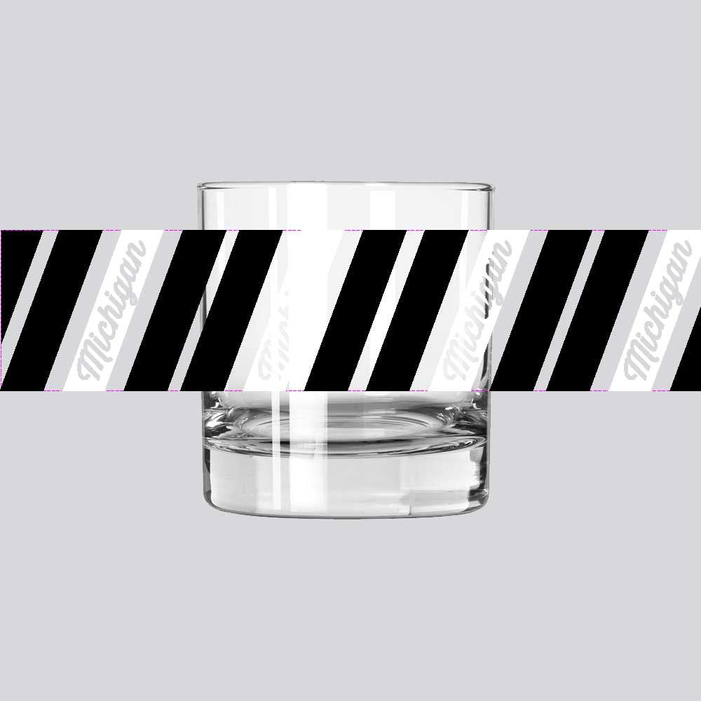 Whiskey Glass - Michigan Stripes-Glassware-Detroit Shirt Company