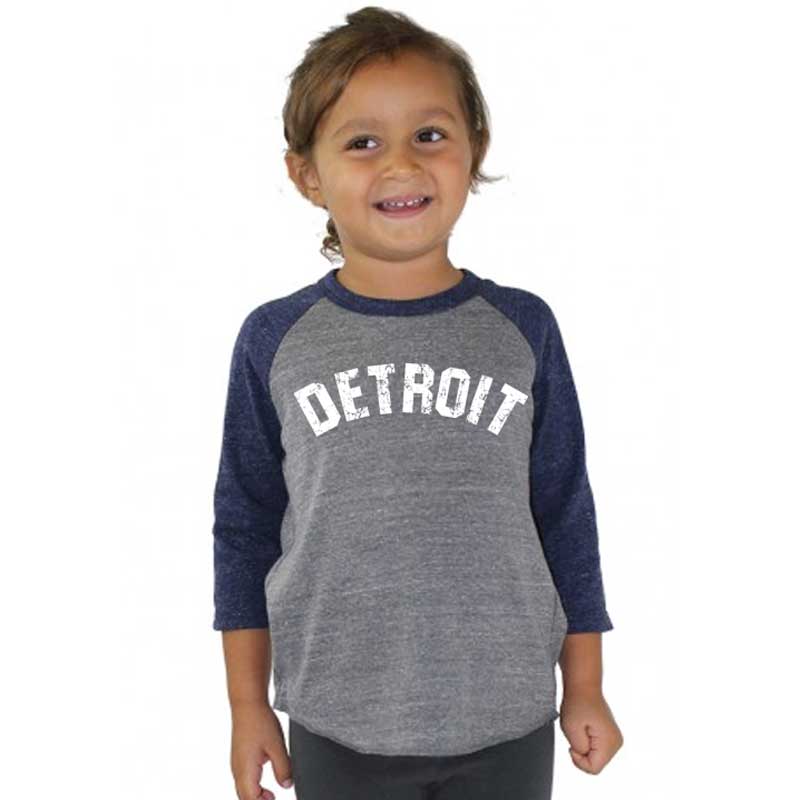 Youth - Detroit Bend Triblend 3/4 Sleeve Baseball T-shirt