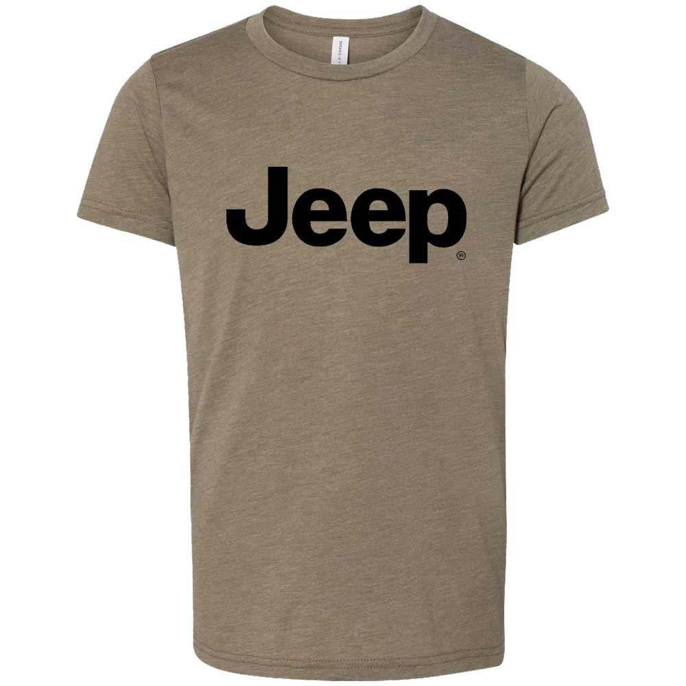 Youth - Jeep Text - Triblend Military Green