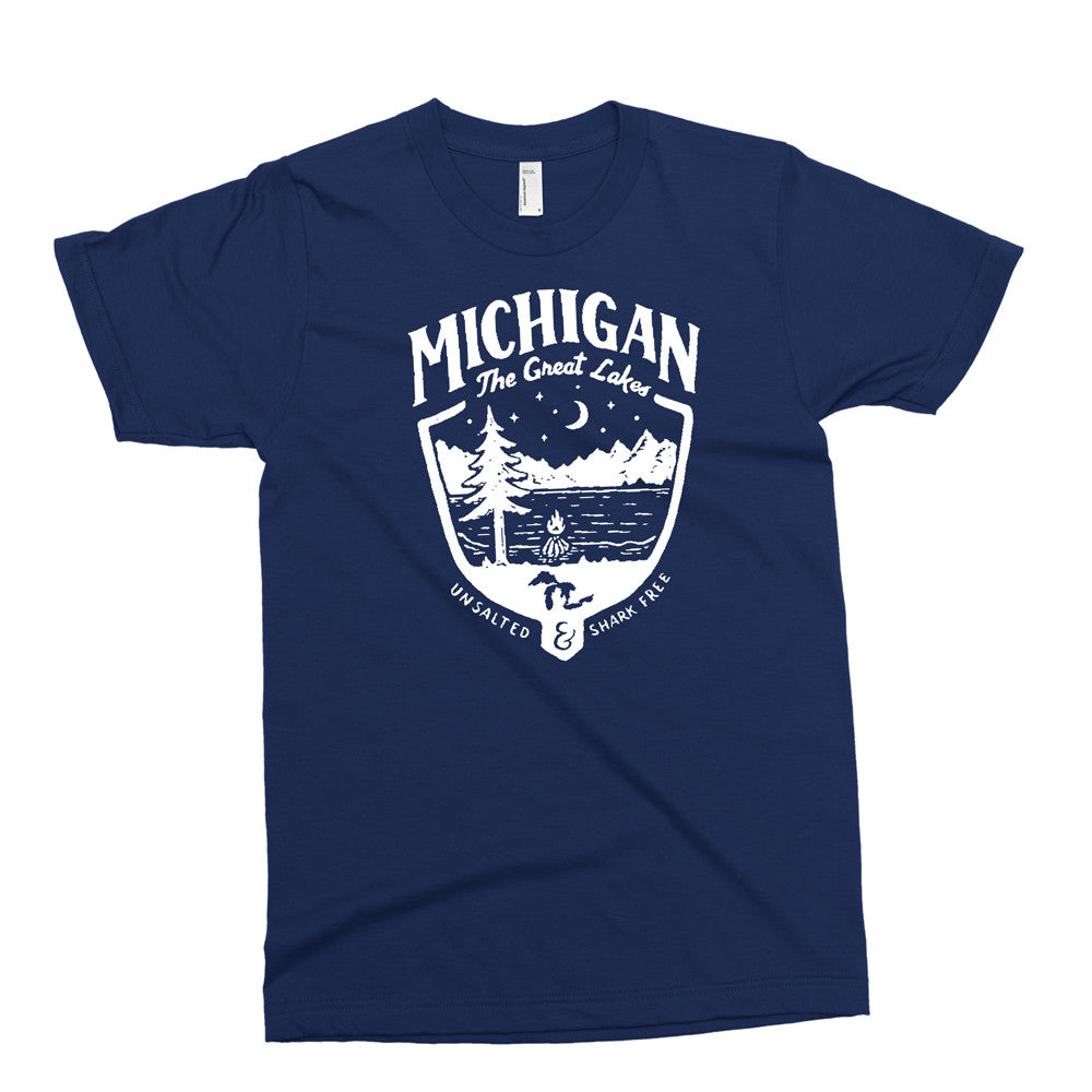 Youth - Michigan Shield - Navy-Youth-Detroit Shirt Company
