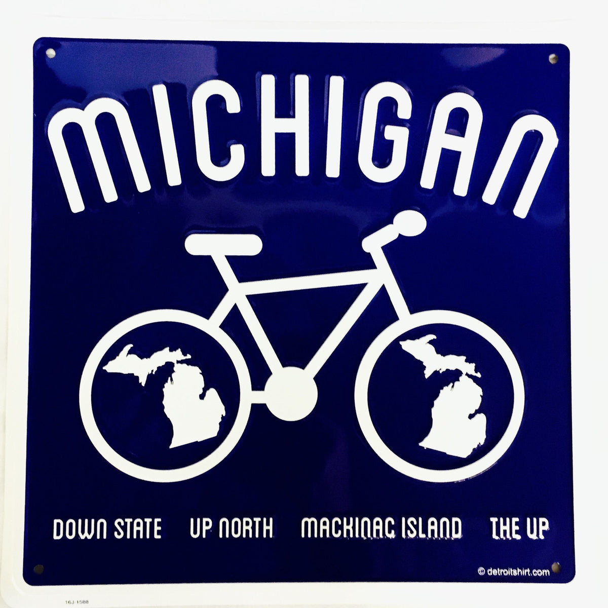 Metal Sign - Michigan Bike – Official Detroit Shirt Company Gear