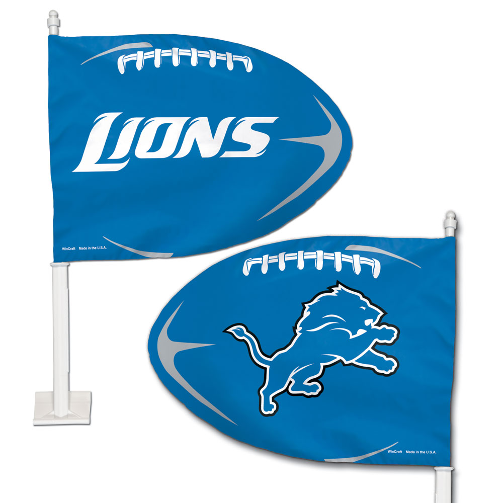 Detroit Lions - Football Shaped Car Flag